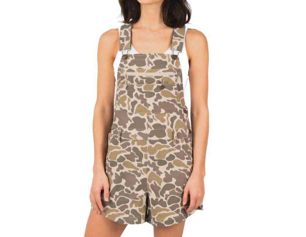 NEW MARSH WEAR escape 2-way stretch shortalls in khaki mallard camo
